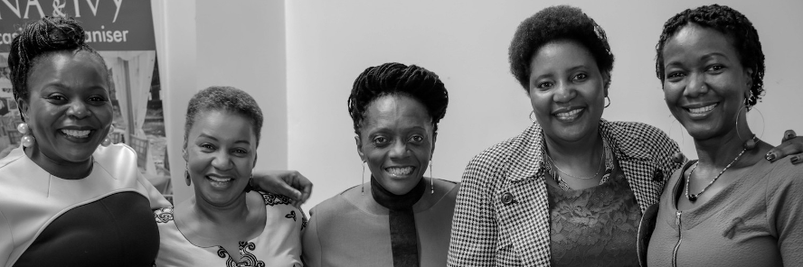 Angelina Namiba with a group of friends who are all living with HIV and are going through or have gone through the menopause. From left to right: Charity, Rebecca, Winnie, Memory and Angelina.